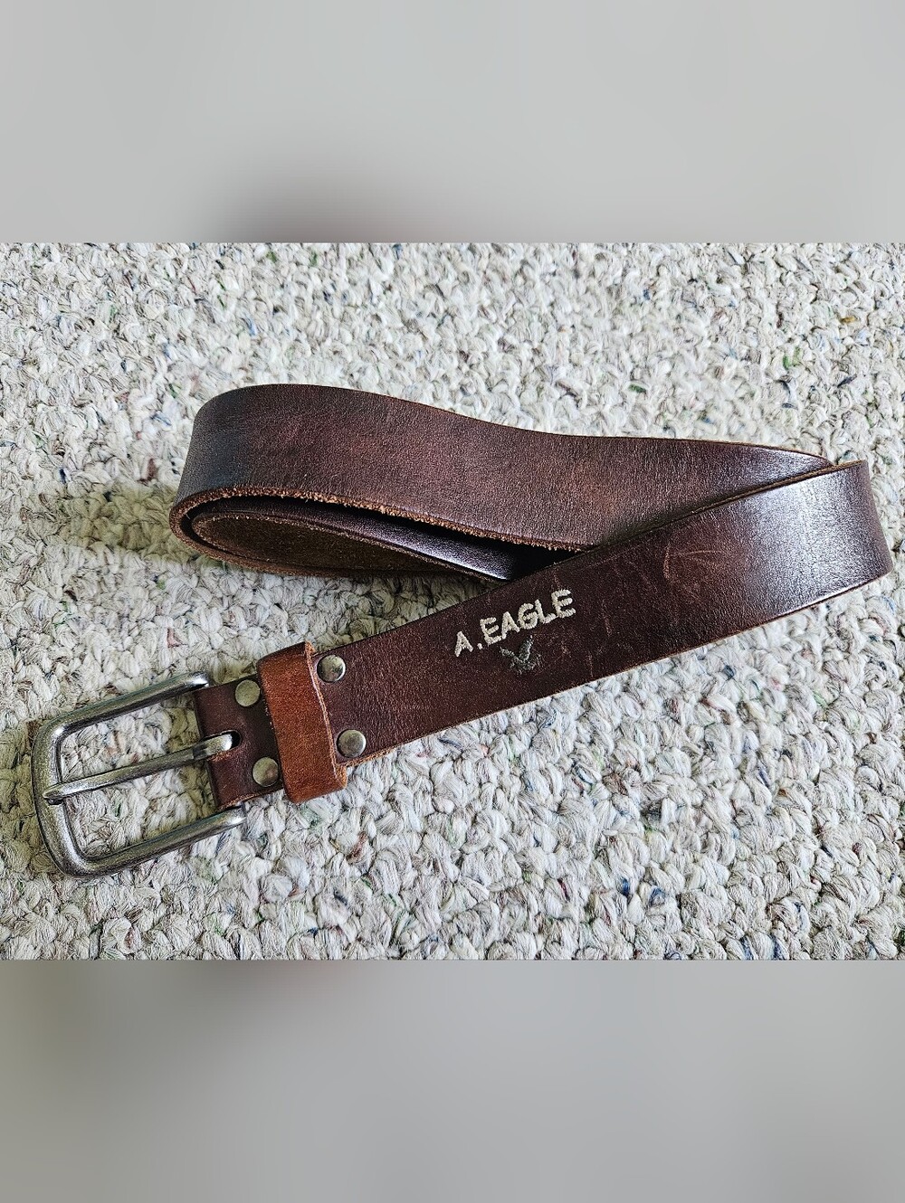 Vintage American Eagle Leather Belt Size 38